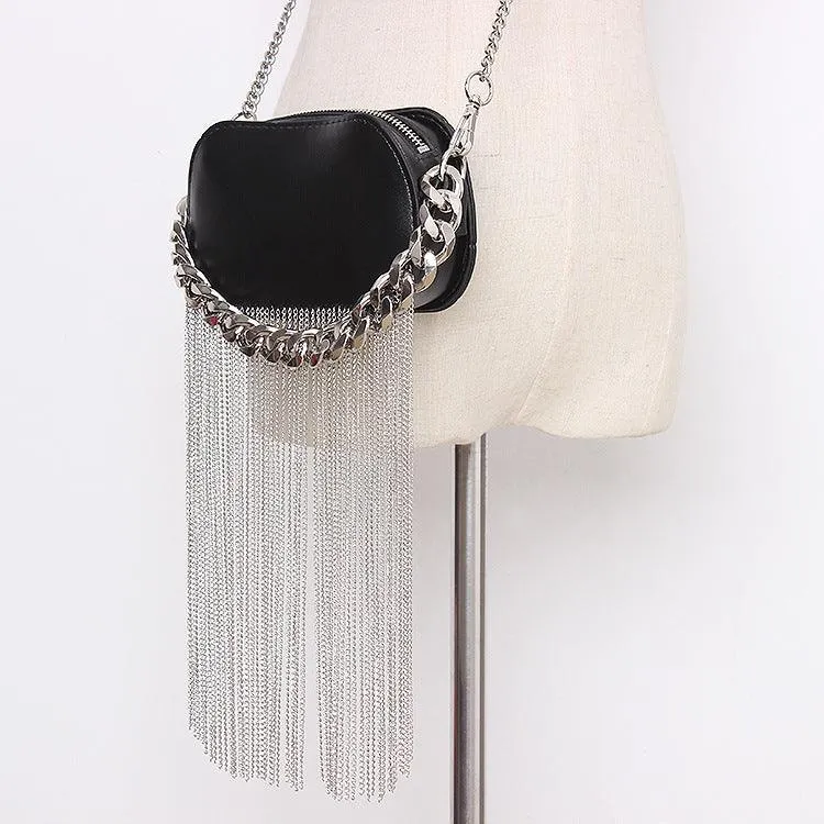 Small Round Bag Oval Chain Portable Messenger Mobile Phone Bag