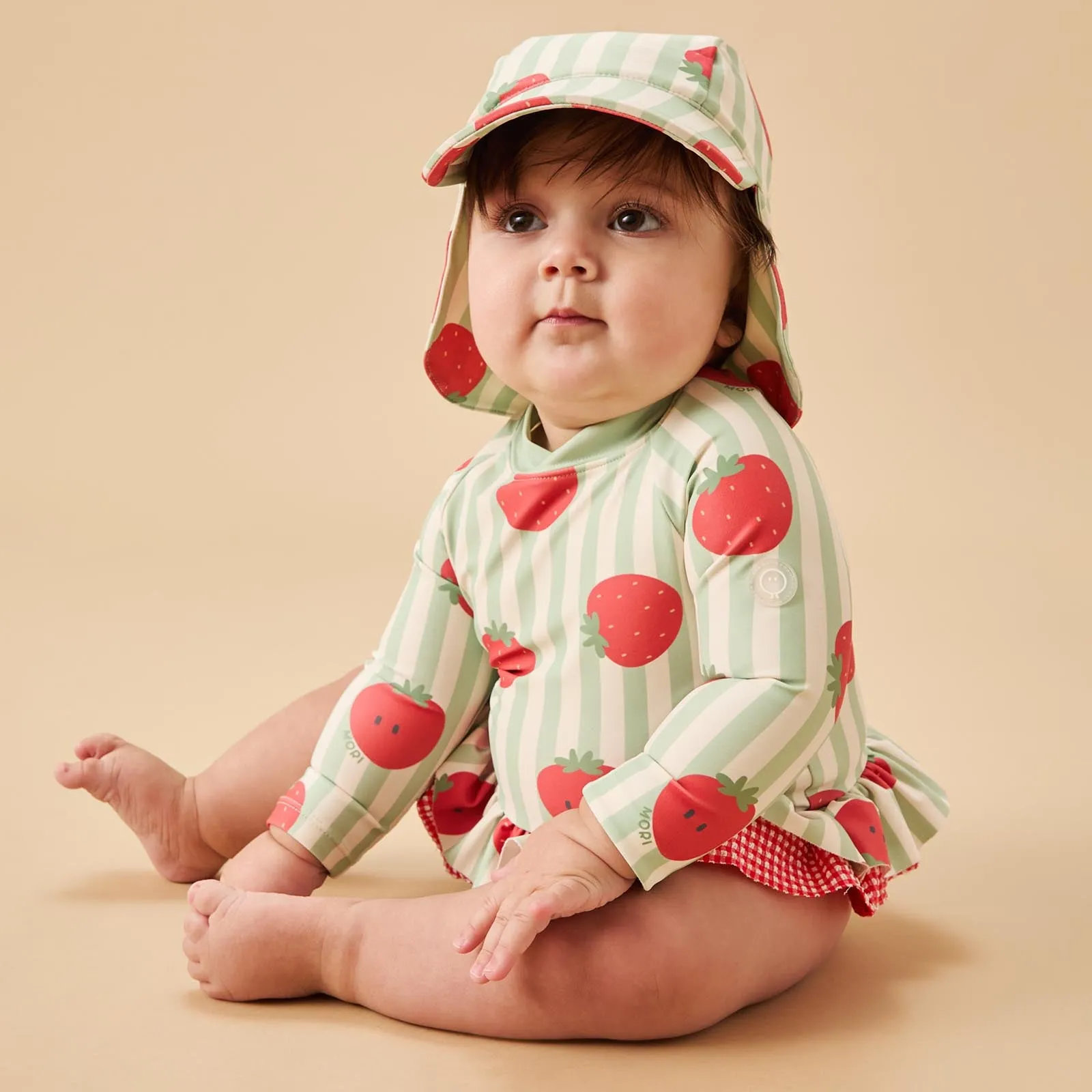 Strawberry Frilled Sunsafe Swimsuit & Hat