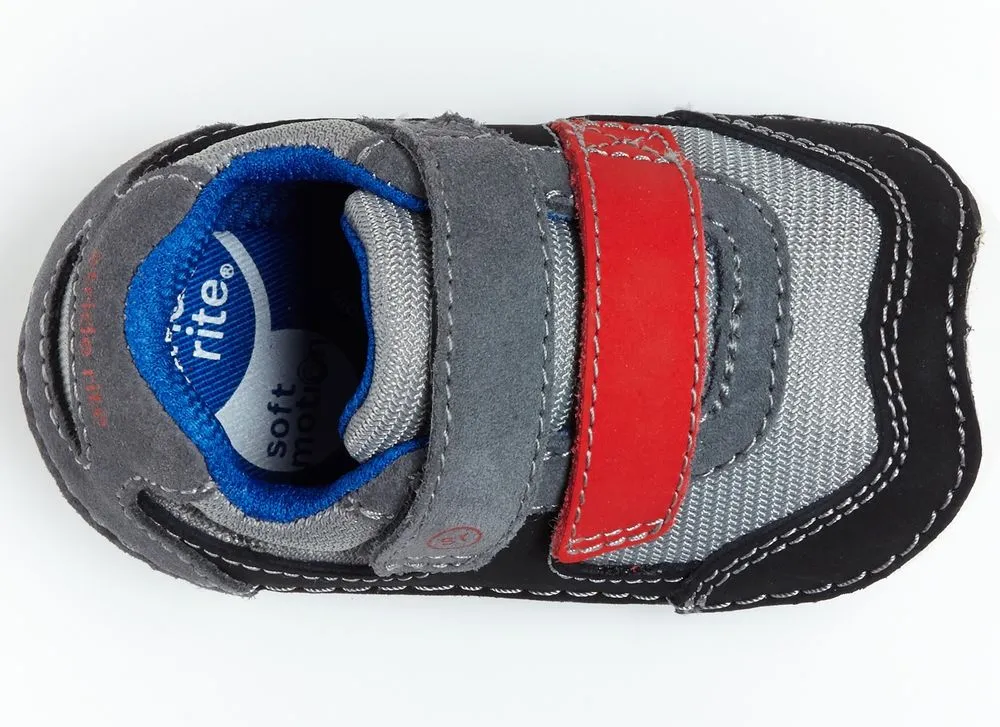 Stride Rite Soft Motion Grey/Black Mason Baby/Toddler Shoe