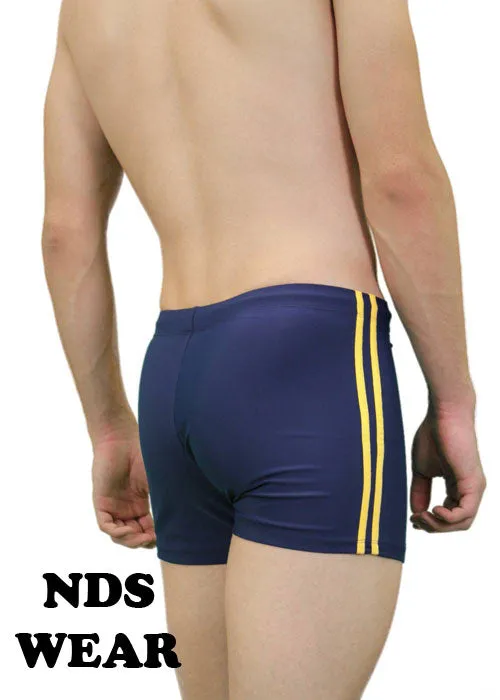 Stylish Yellow Side Stripe Swimsuit by David