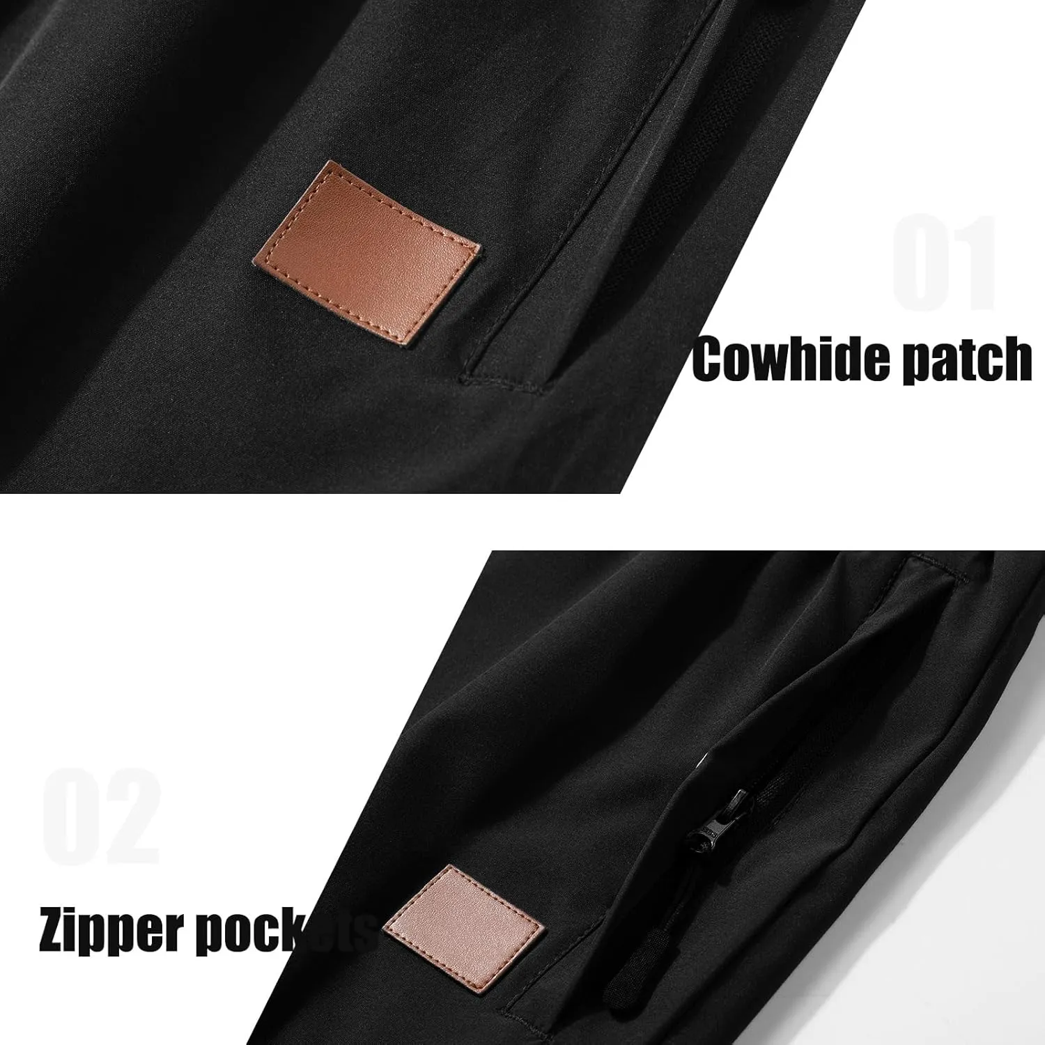 Surenow Mens Casual Shorts Running Gym Shorts Drawstring Elastic Waist Shorts Stretch Summer Beach Shorts with Zipper Pockets