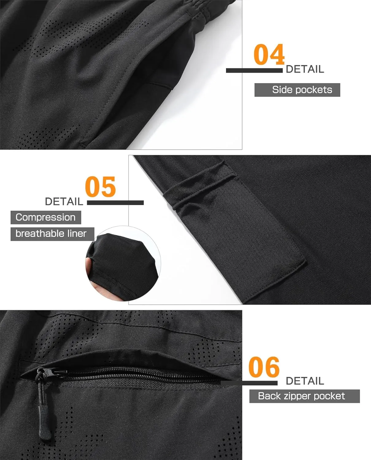 Surenow Mens Running Shorts Quick Dry Athletic Shorts Workout Gym Shorts Outdoor Sports Shorts for Men with Liner Training