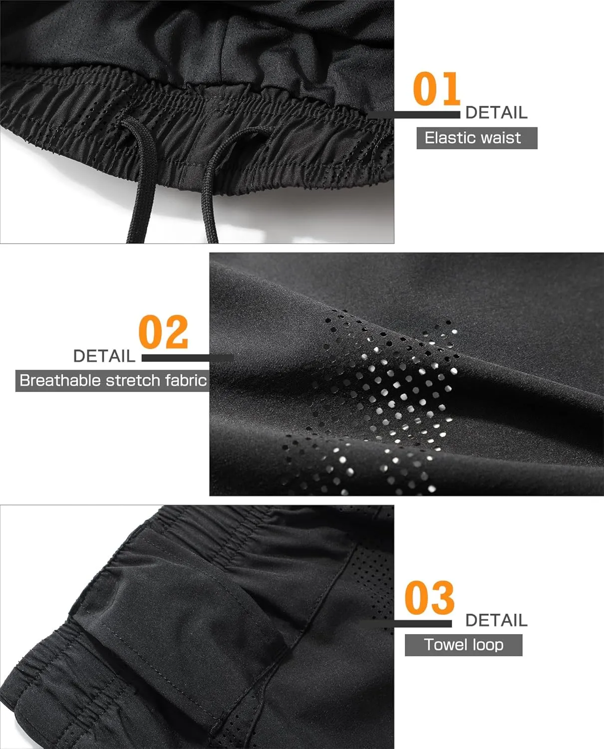 Surenow Mens Running Shorts Quick Dry Athletic Shorts Workout Gym Shorts Outdoor Sports Shorts for Men with Liner Training