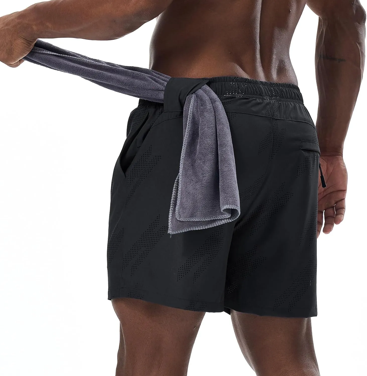 Surenow Mens Running Shorts Quick Dry Athletic Shorts Workout Gym Shorts Outdoor Sports Shorts for Men with Liner Training