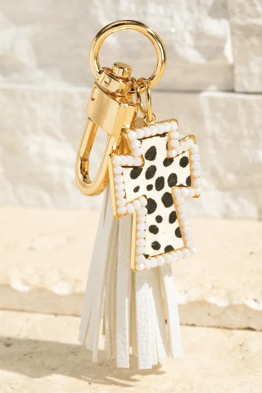 Tassel and Cross Keychain