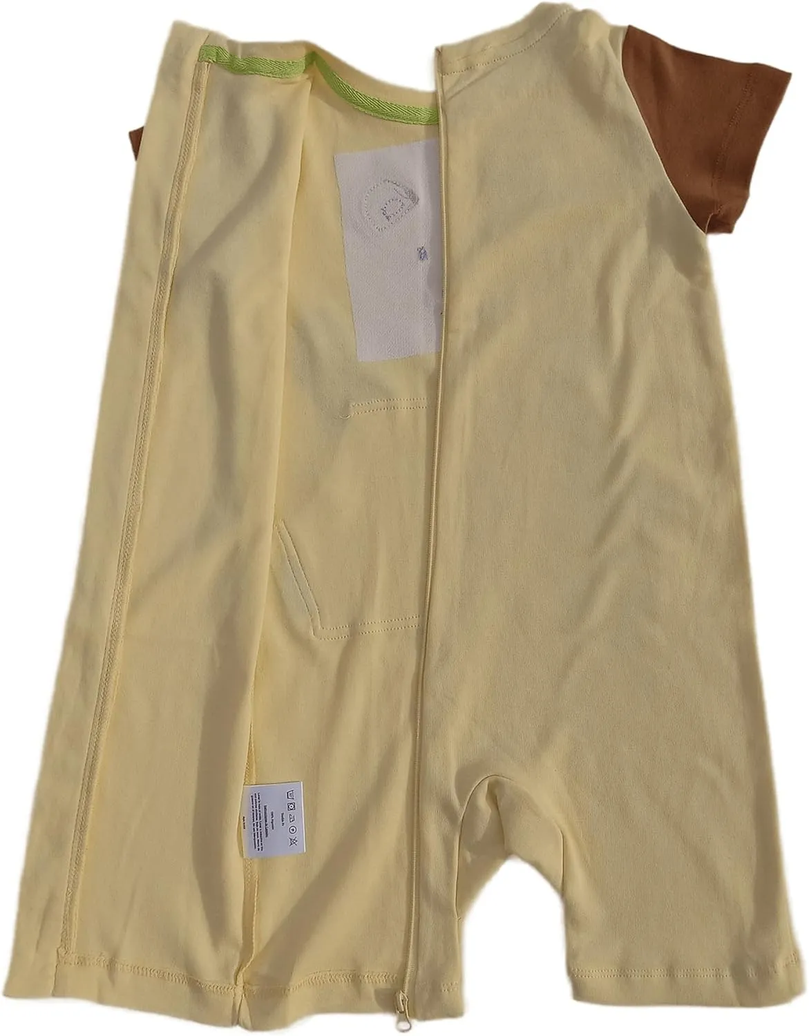 Terrible 2's One-Piece Toddler Bear Romper with a Back Zipper in Yellow/Brown