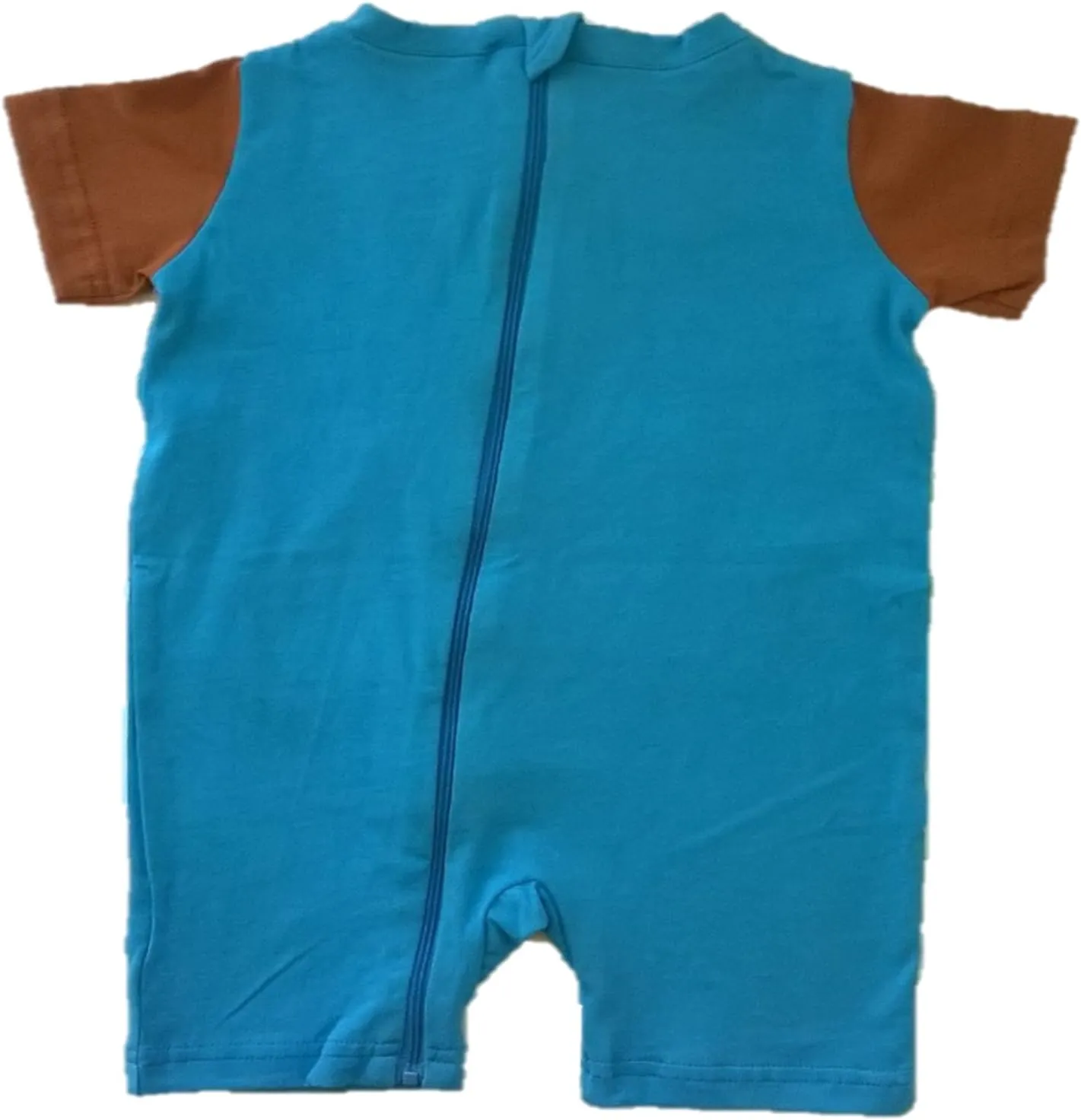 Terrible 2's Strip Free One-Piece Bear Romper with a Back Zipper in Blue/Brown