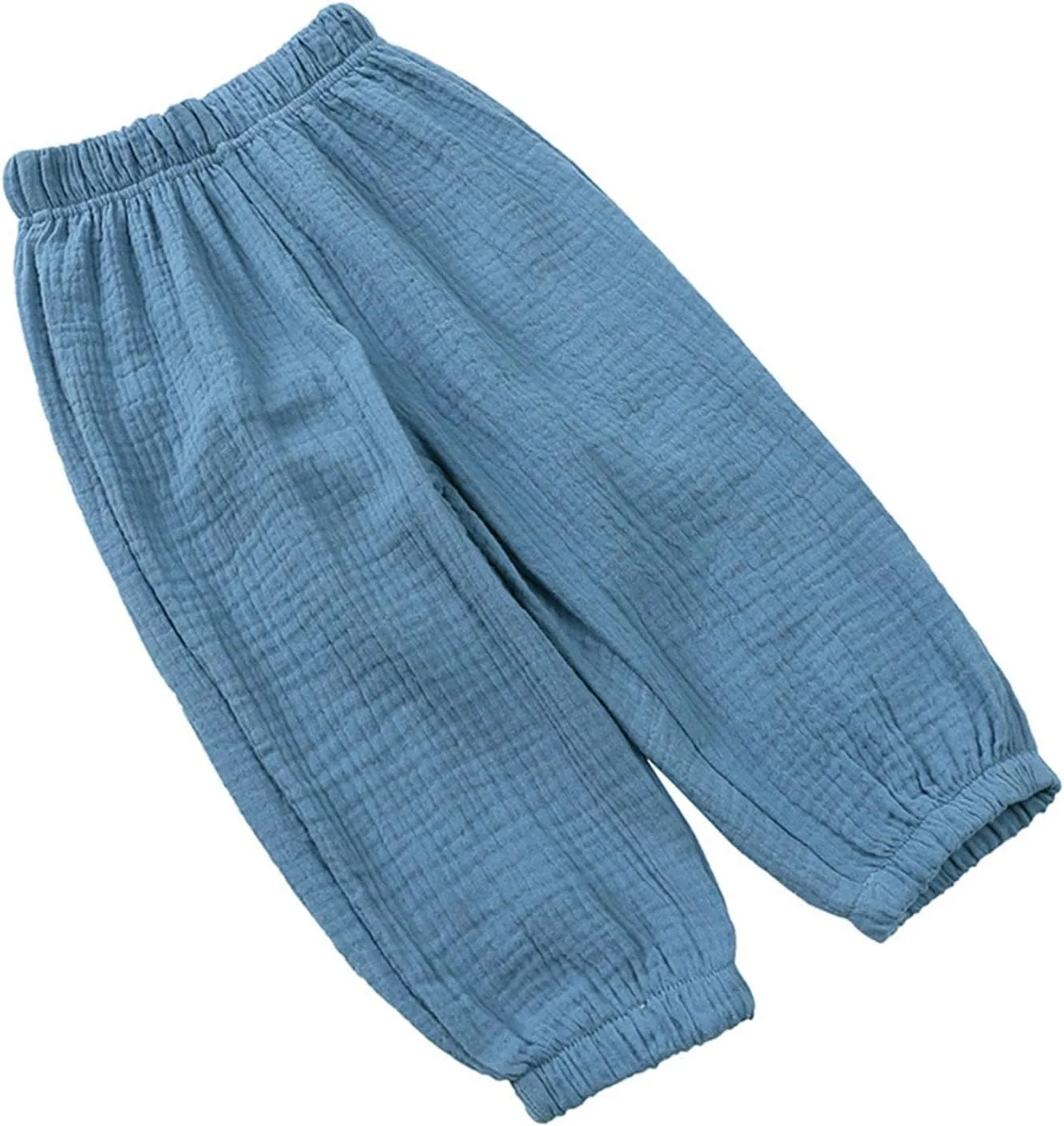 Toddler Girls Cotton linen loomers Harem Pants Basic Plain Trousers Lightweight Elastic Waist Long Pants