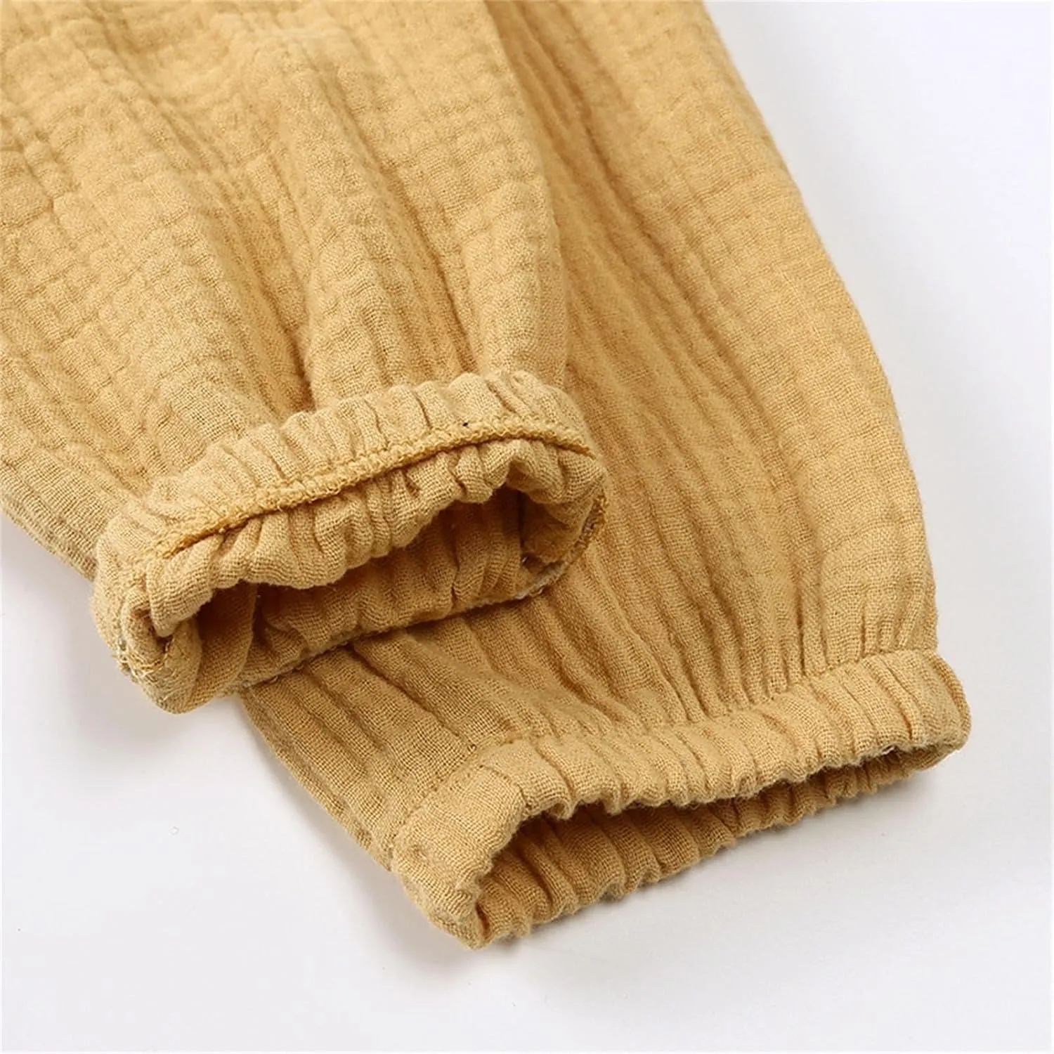 Toddler Girls Cotton linen loomers Harem Pants Basic Plain Trousers Lightweight Elastic Waist Long Pants