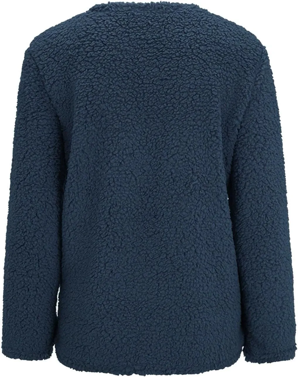 Trendy Sherpa Jacket for Women Casual Plus Size Plush Sweater Coat with Pockets Button Cardigan Coats