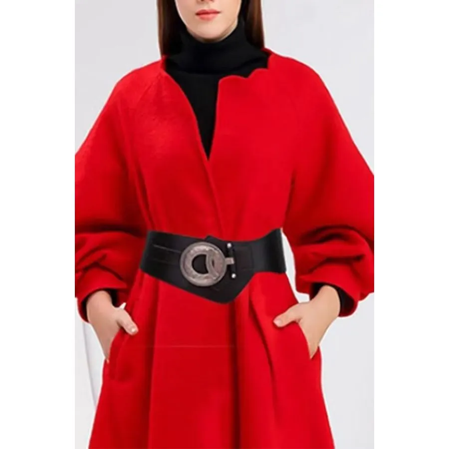 TrendyTie Chic Alloy-Buckle Slim PU Waistband