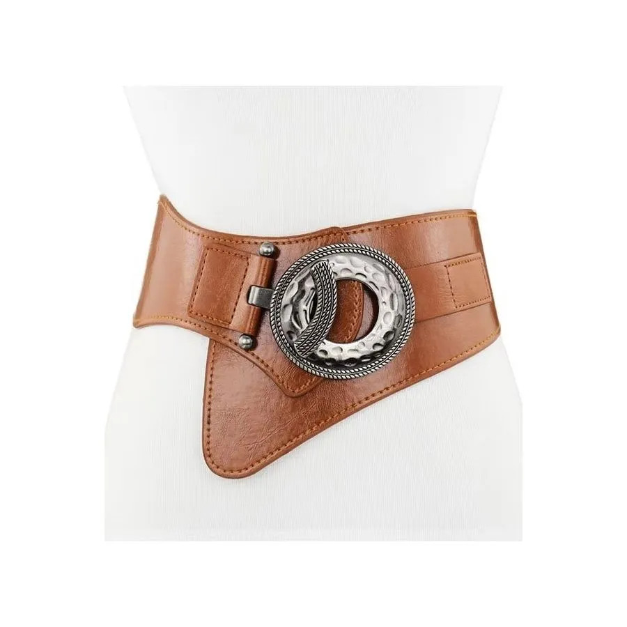 TrendyTie Chic Alloy-Buckle Slim PU Waistband