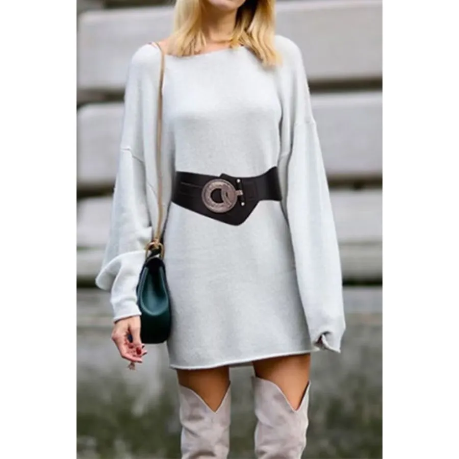 TrendyTie Chic Alloy-Buckle Slim PU Waistband