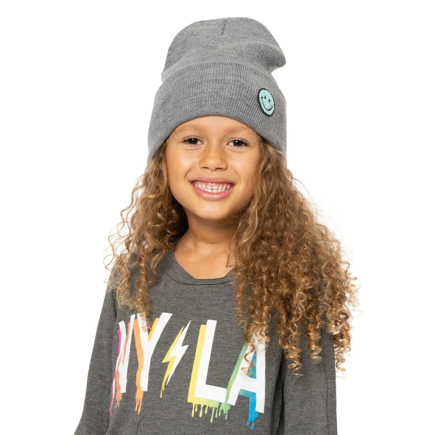 Tween Hats | Solid Color Smiley Beanie | Malibu Sugar