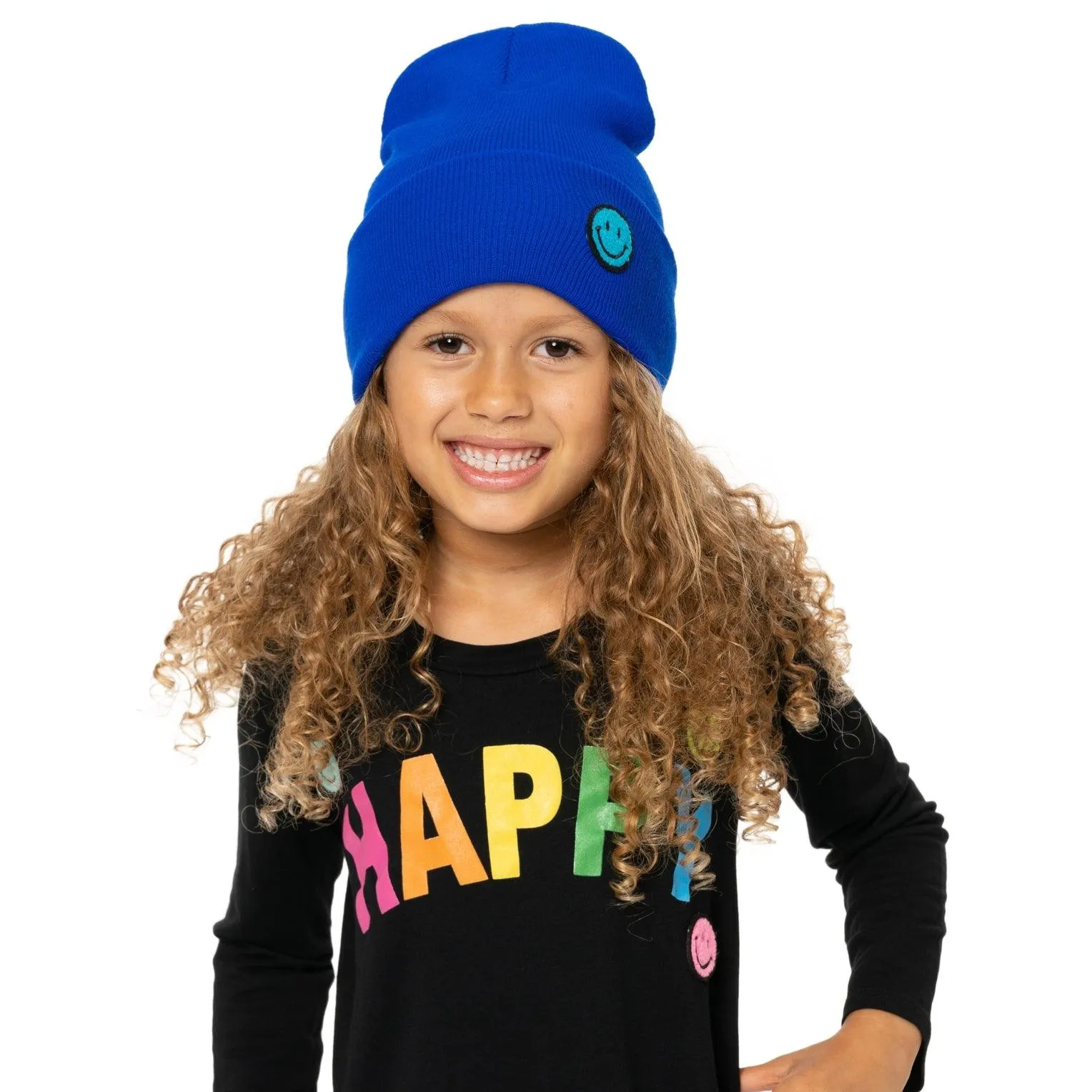 Tween Hats | Solid Color Smiley Beanie | Malibu Sugar