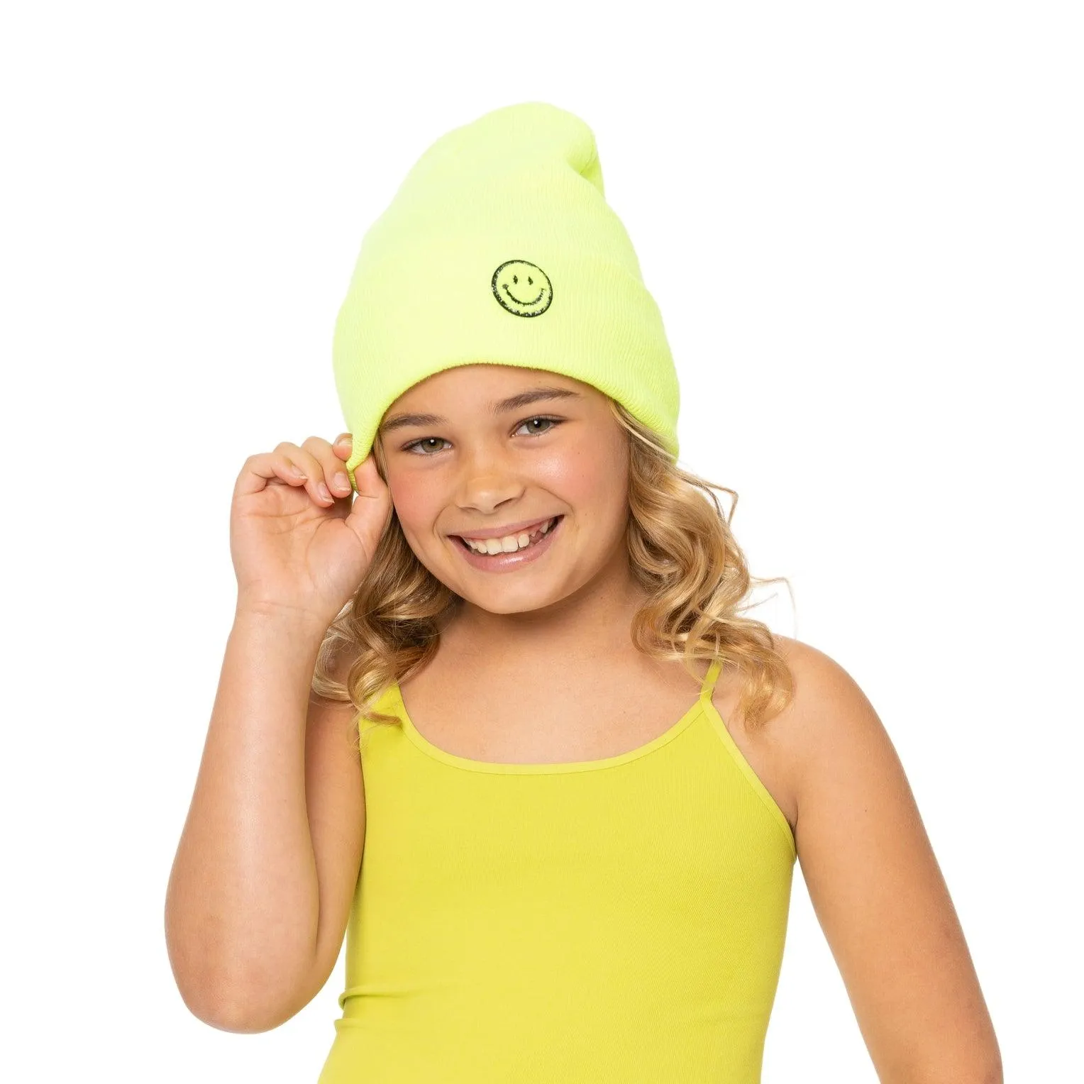 Tween Hats | Solid Color Smiley Beanie | Malibu Sugar
