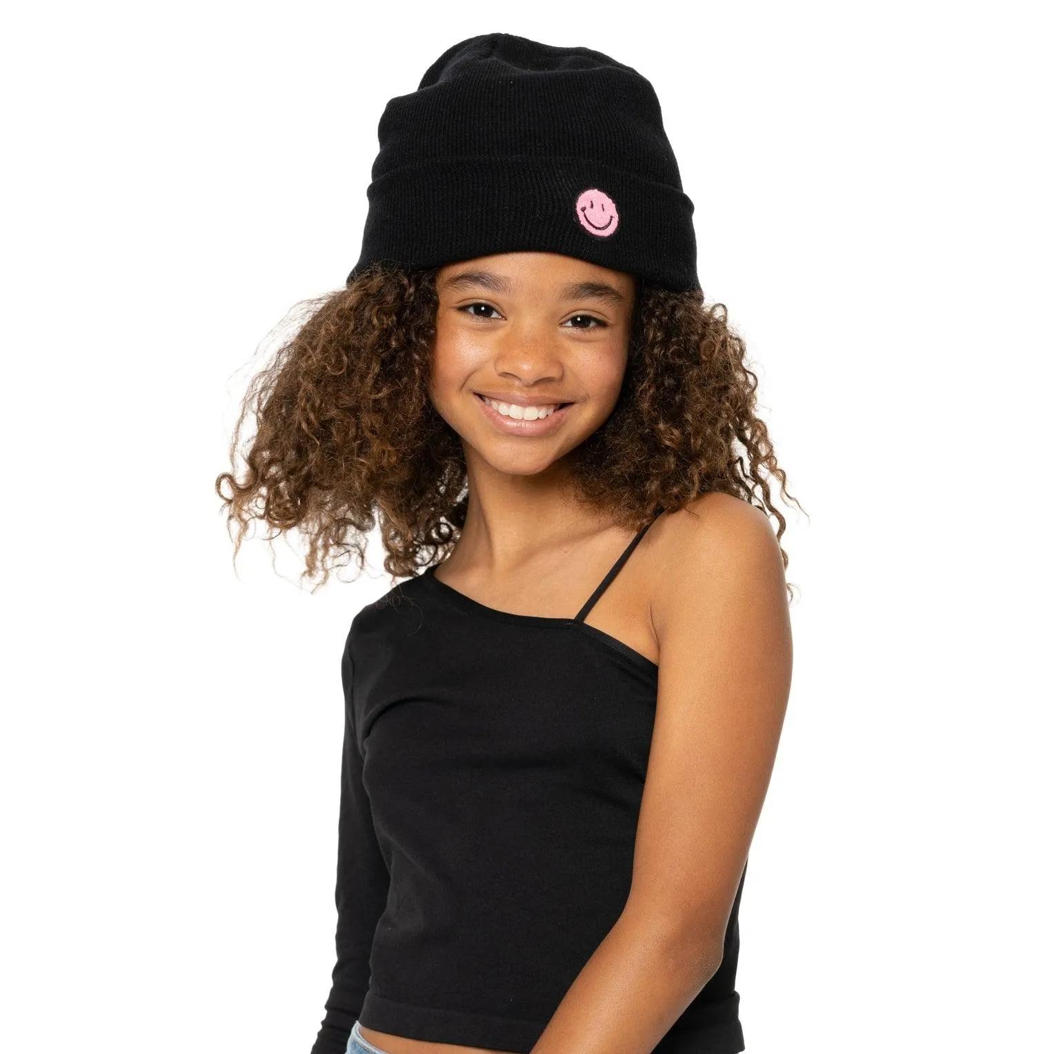 Tween Hats | Solid Color Smiley Beanie | Malibu Sugar