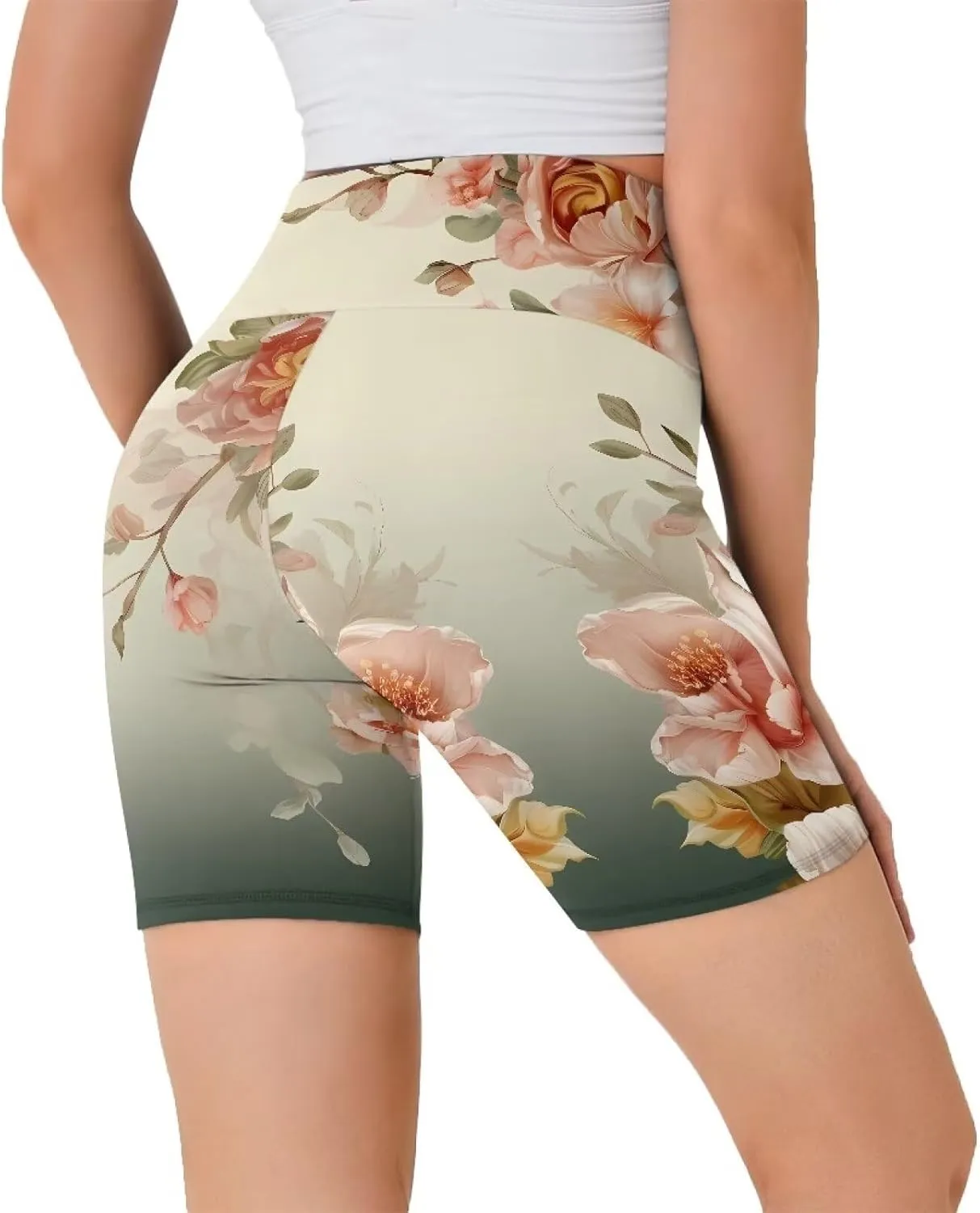 Uourmeti Biker Shorts Women Tummy Control Cycling Shorts Padded Spandex Shorts Plus Size