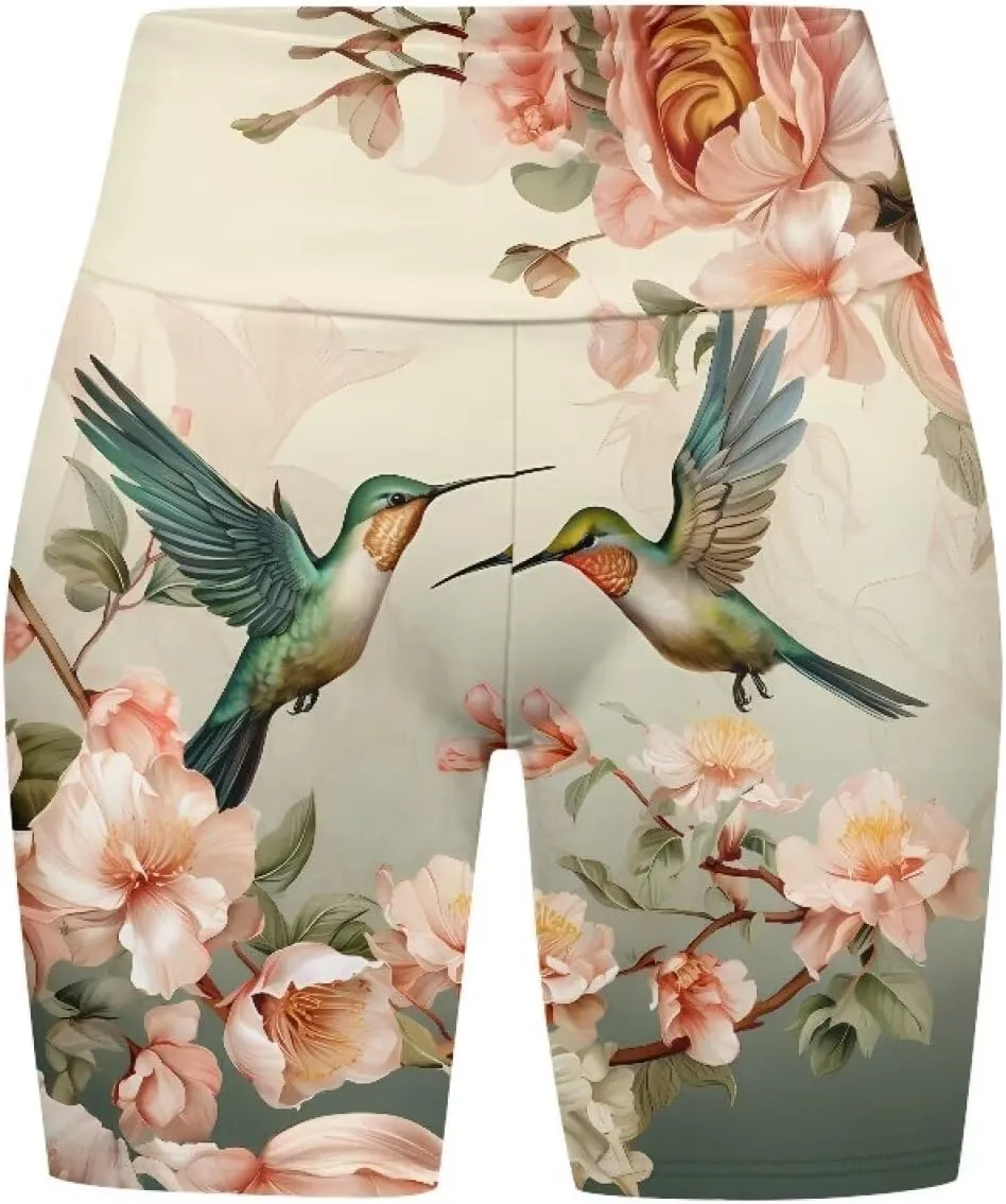 Uourmeti Biker Shorts Women Tummy Control Cycling Shorts Padded Spandex Shorts Plus Size