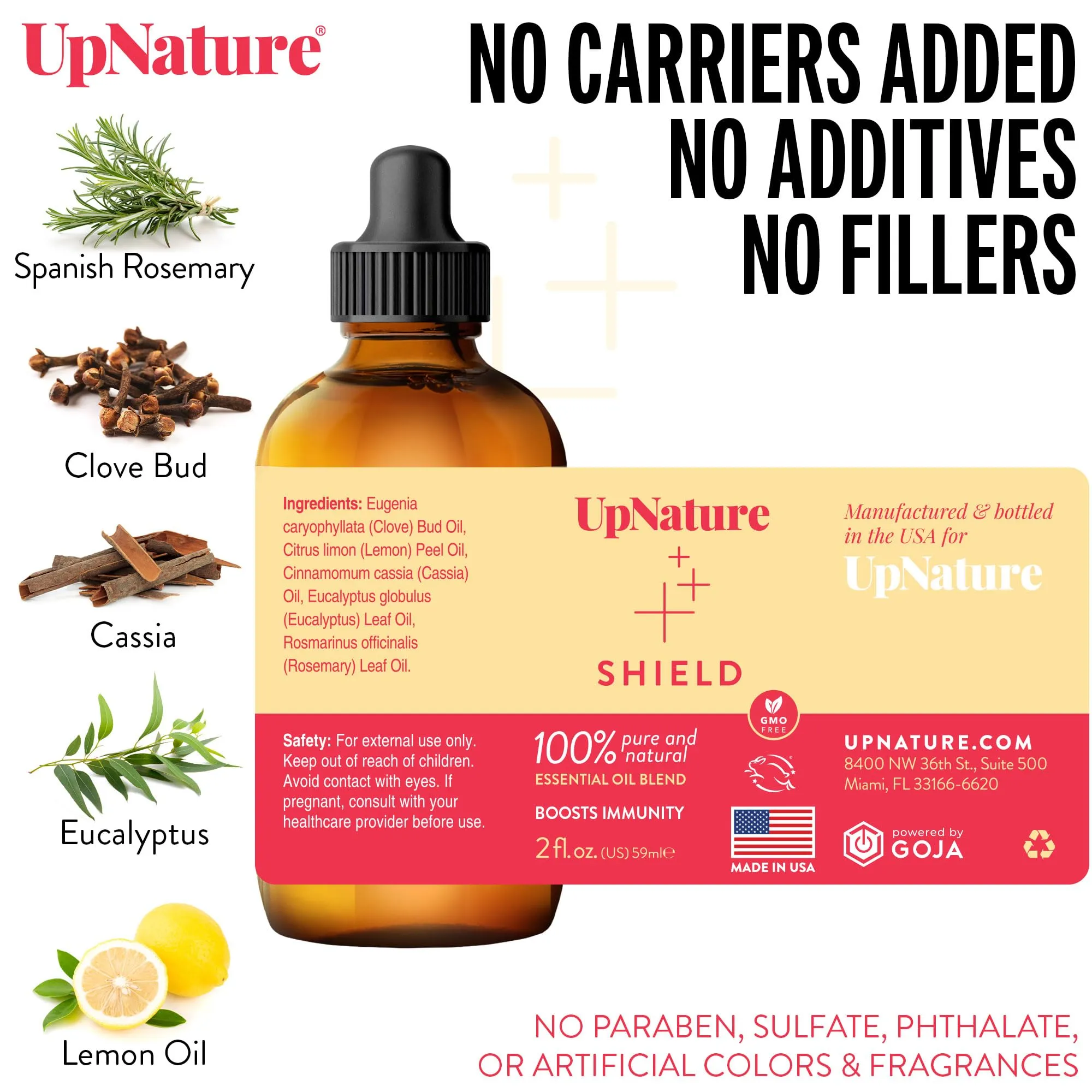 UpNature Shield Essential Oil - Huge 2oz - Oil for Household Cleaner Concentrate & Diffuser - 100% Pure Aromatherapy Oil
