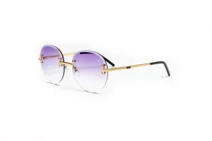 VINTAGE CLASSIC C 18KT Gold Sunglasses, Gradient Purple Lenses