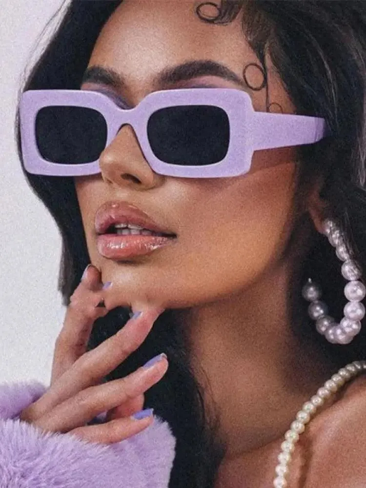 Vintage UV400 Rectangle Frame Sunglasses