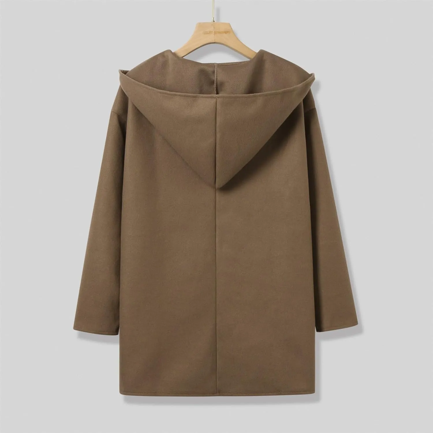 Winter Jacket for Women Long Sleeve Solid Color Lapel Neck Open Front Cardigan Jackets Button Down Loose Fit Coat
