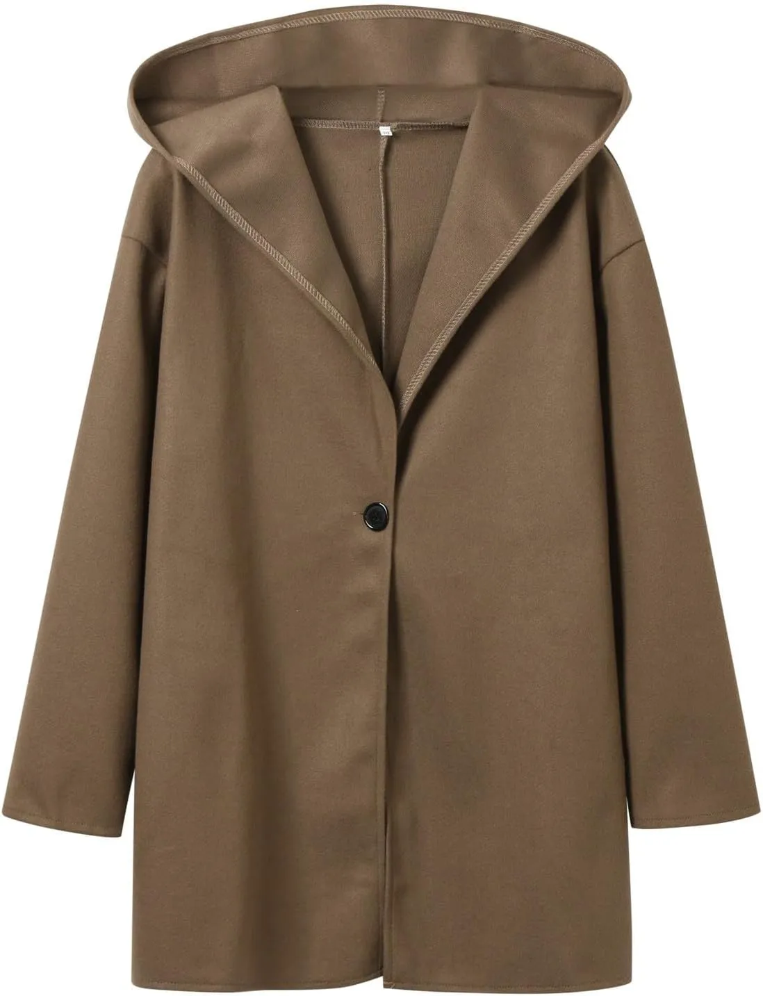 Winter Jacket for Women Long Sleeve Solid Color Lapel Neck Open Front Cardigan Jackets Button Down Loose Fit Coat