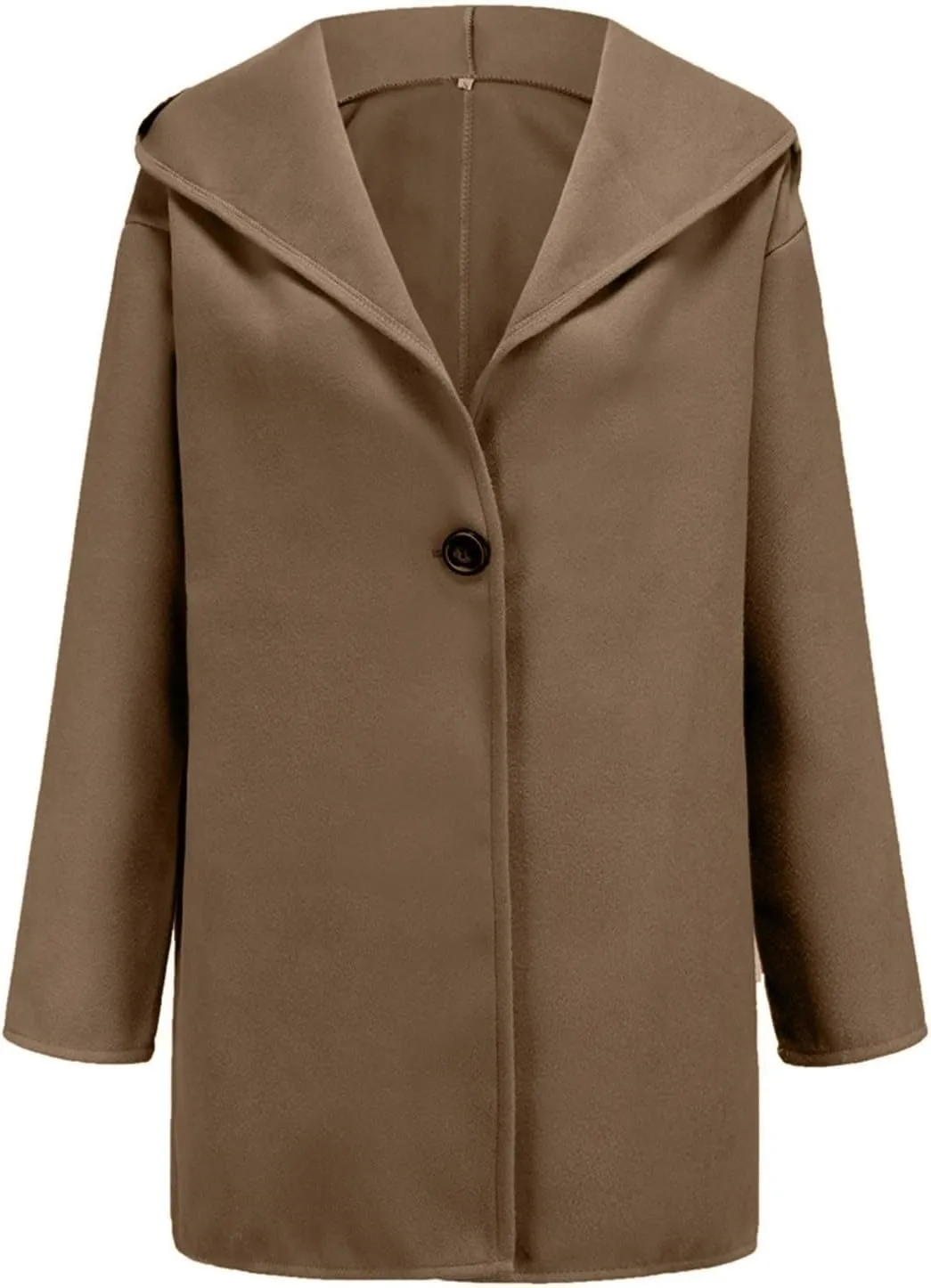 Winter Jacket for Women Long Sleeve Solid Color Lapel Neck Open Front Cardigan Jackets Button Down Loose Fit Coat