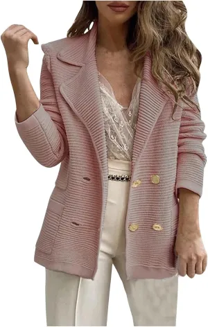 Winter Jackets for Women Long Sleeve Turndown Collar Blazer Casual Comfy Button up Corduroy Coats Outerwear