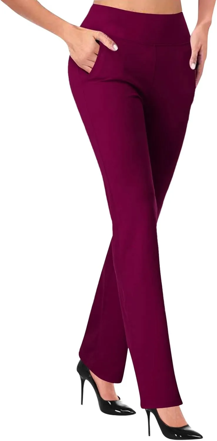 Womans Dress Pants Formal Work Trousers High Waist Slim Fit Casual Yoga Pants Stretchy Skinny Business Office Slacks