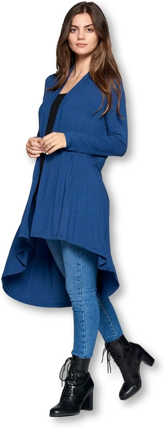 Women Long Duster Maxi Softest Open Front Casual Flowy Viscose Made from Bamboo Cardigan