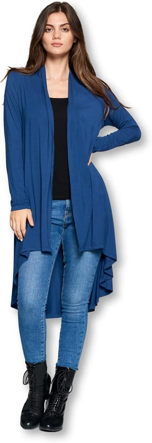 Women Long Duster Maxi Softest Open Front Casual Flowy Viscose Made from Bamboo Cardigan