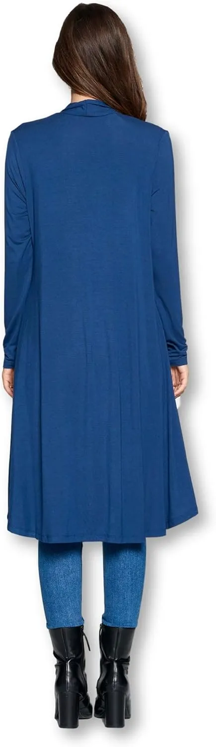 Women Long Duster Maxi Softest Open Front Casual Flowy Viscose Made from Bamboo Cardigan