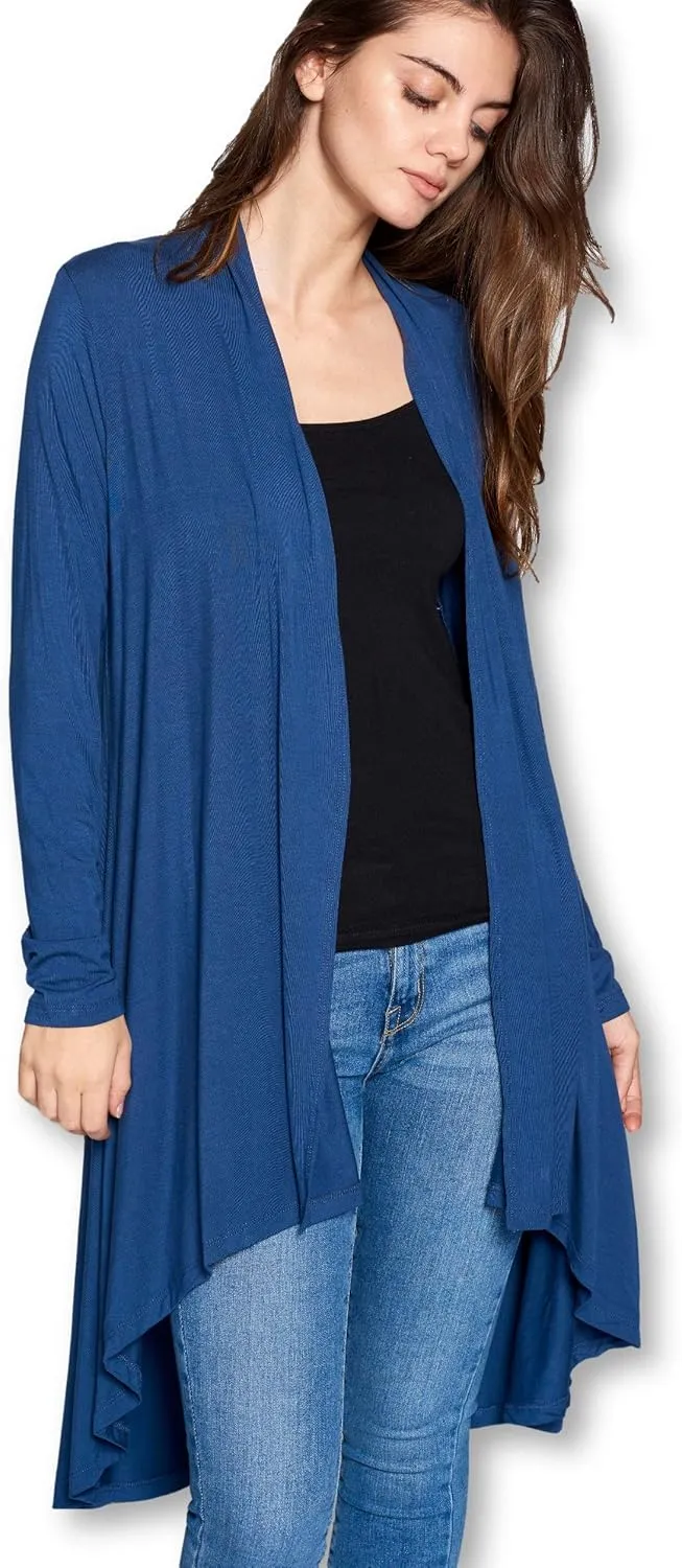 Women Long Duster Maxi Softest Open Front Casual Flowy Viscose Made from Bamboo Cardigan