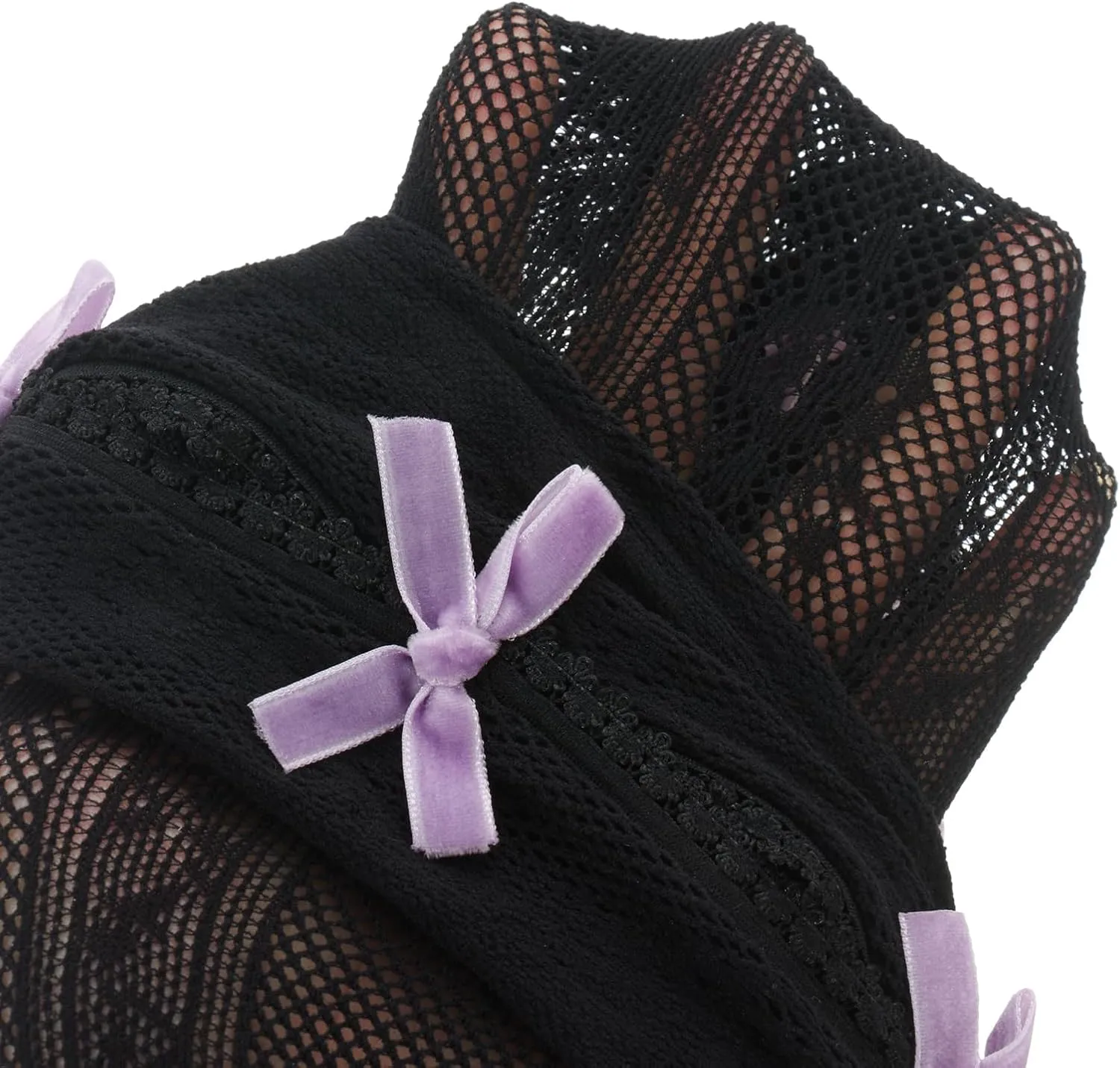 Women Long Sleeve Lace Shrug with Thumb Hole, Open Front Cut Out Bow Bolero Fishnet Shawl Arm Sleeves Cardigan
