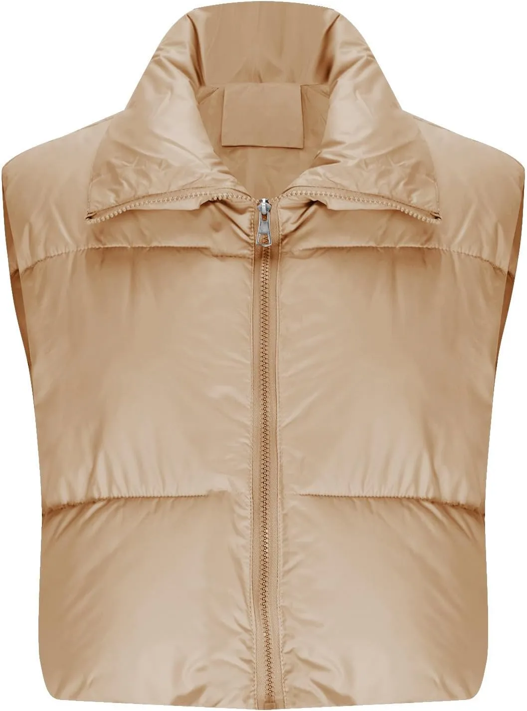 Women Quilted Puffer Vest Lightweight Sleeveless Outerwear Padded Gilet Jacket Zip Up Lapel Warm Winter Down Vests Coat