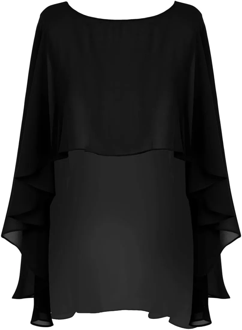 Women Shawls and Wraps for Evening Dresses Chiffon Capelets Bridesmaid Wedding Sheer Cape Cover Up