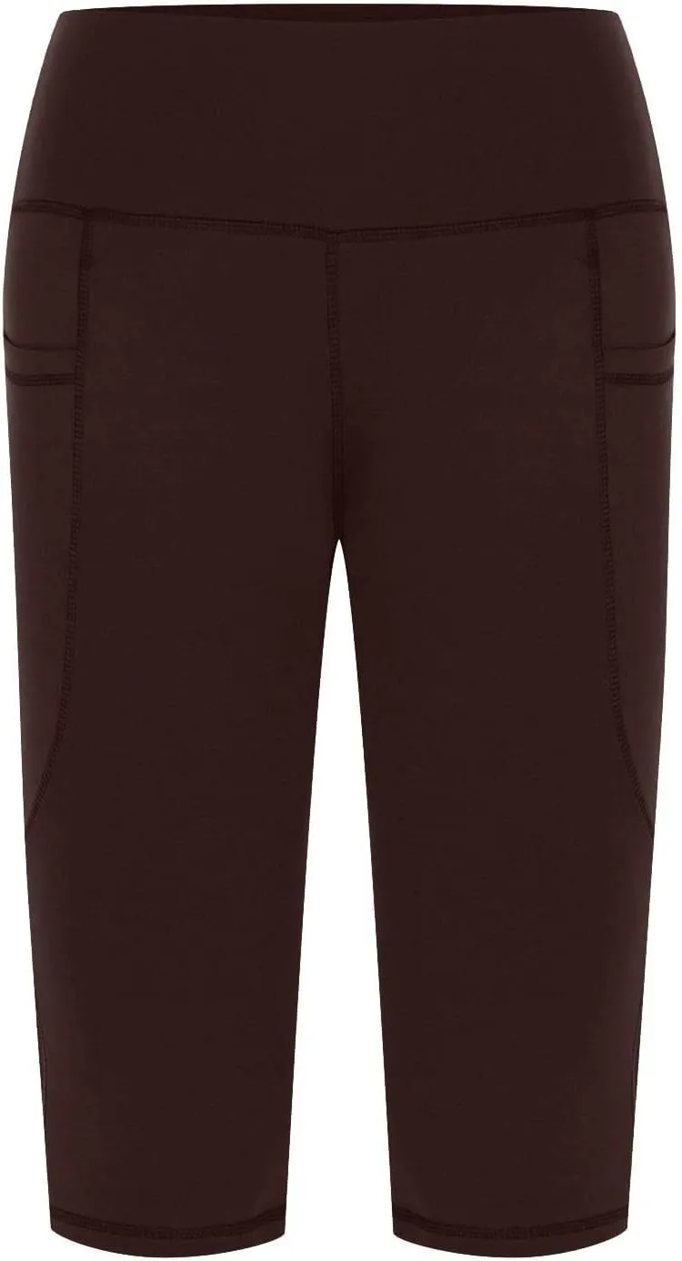 Womens Capri Leggings, Women's Casual Knee Length Capris Workout Summer High Waist Yoga Pants Soft Solid Short Leggings