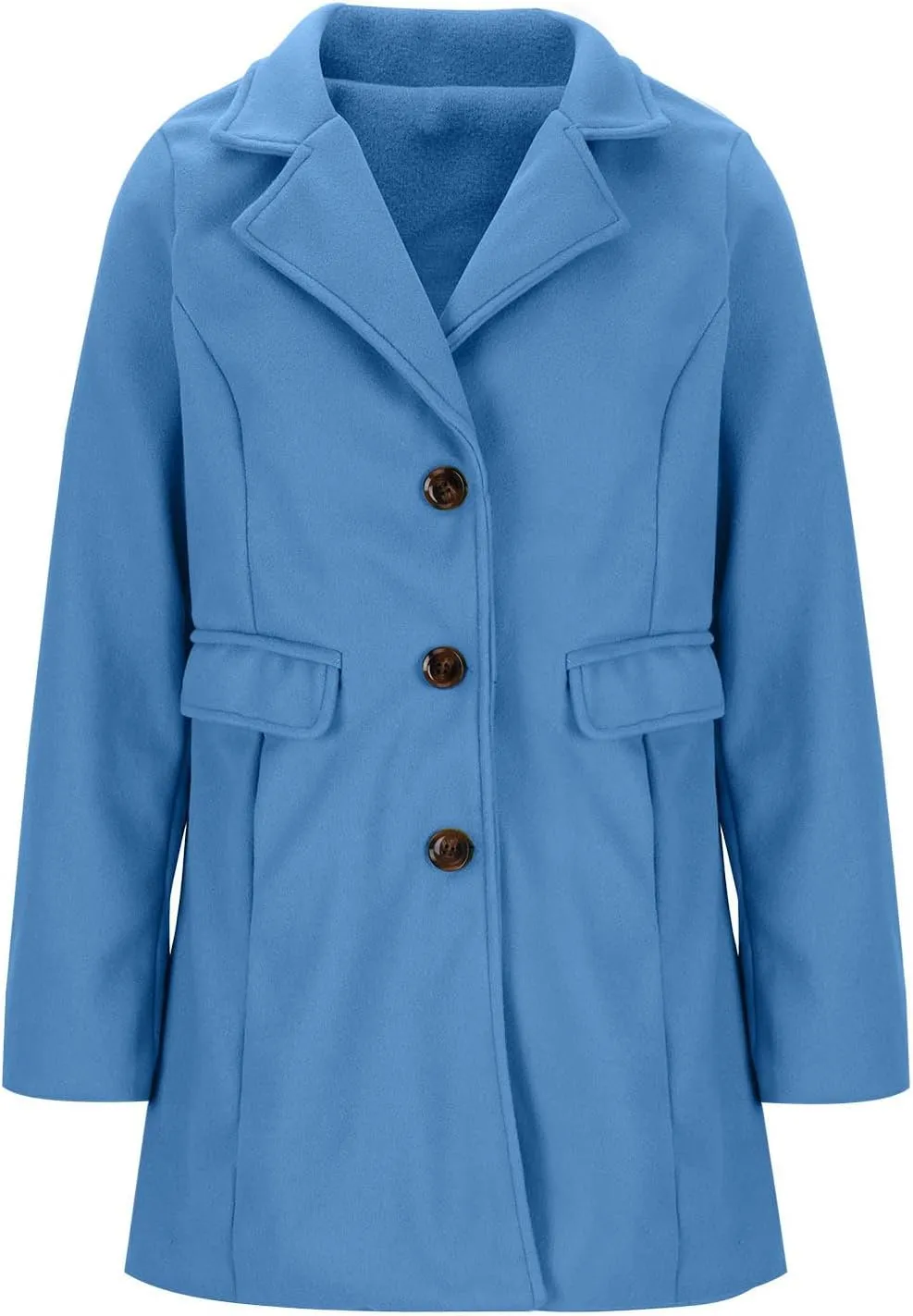 Womens Jackets Fall Turndown Collar Button Hoodless Coats Casual Long Sleeve Cardigan Tops Outerwear
