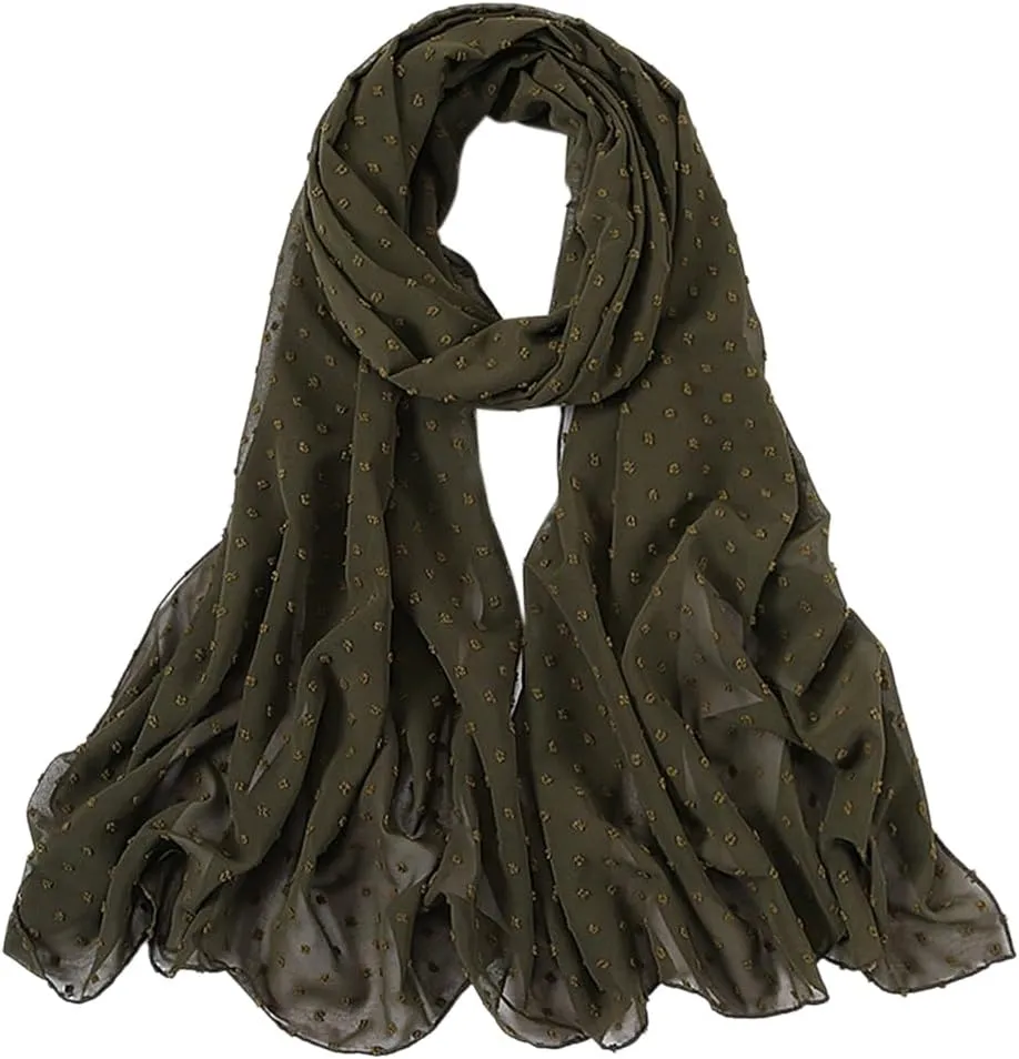 Women's Lightweight Soft Chiffon Long Scarf Fashion Solid Color Scarves Shawls Wrap