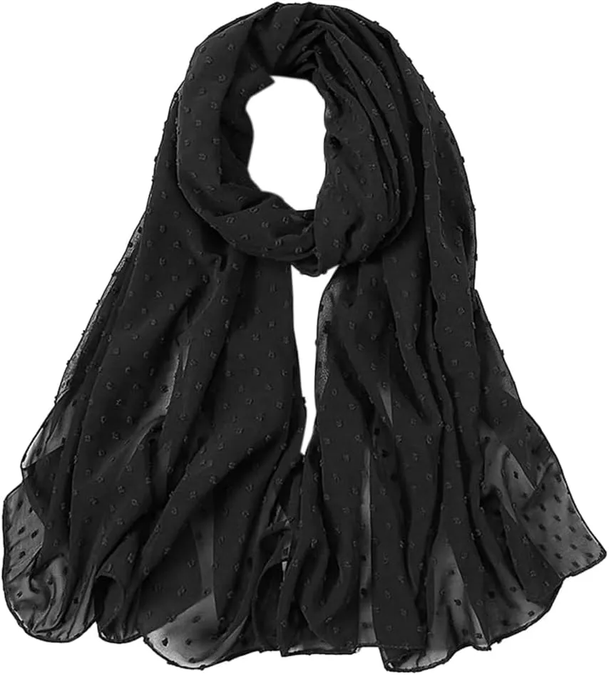 Women's Lightweight Soft Chiffon Long Scarf Fashion Solid Color Scarves Shawls Wrap
