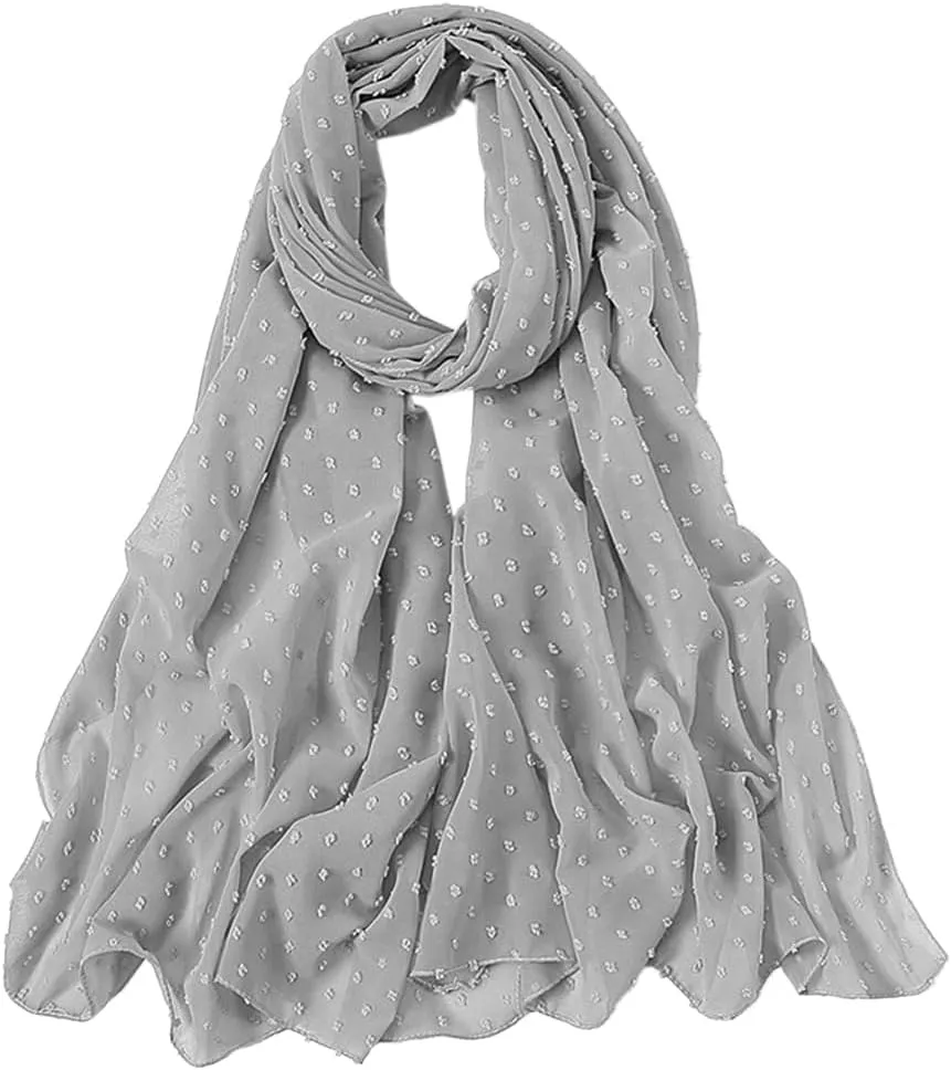Women's Lightweight Soft Chiffon Long Scarf Fashion Solid Color Scarves Shawls Wrap