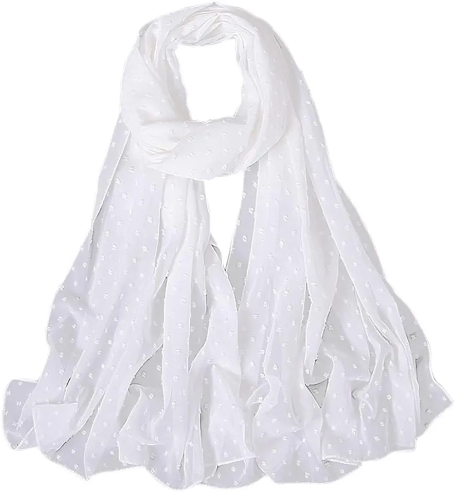 Women's Lightweight Soft Chiffon Long Scarf Fashion Solid Color Scarves Shawls Wrap