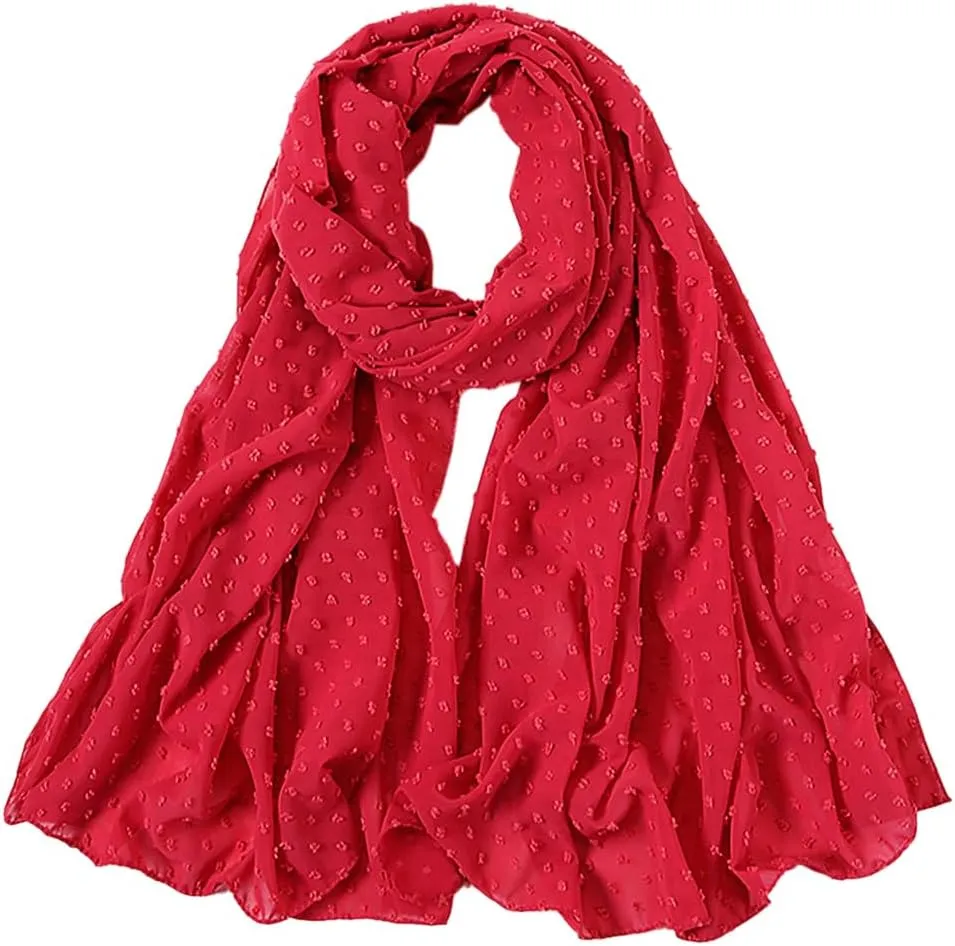 Women's Lightweight Soft Chiffon Long Scarf Fashion Solid Color Scarves Shawls Wrap
