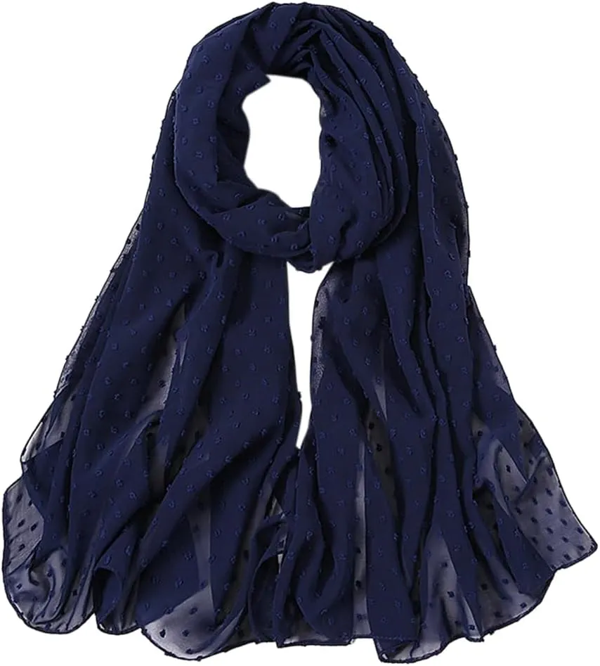 Women's Lightweight Soft Chiffon Long Scarf Fashion Solid Color Scarves Shawls Wrap