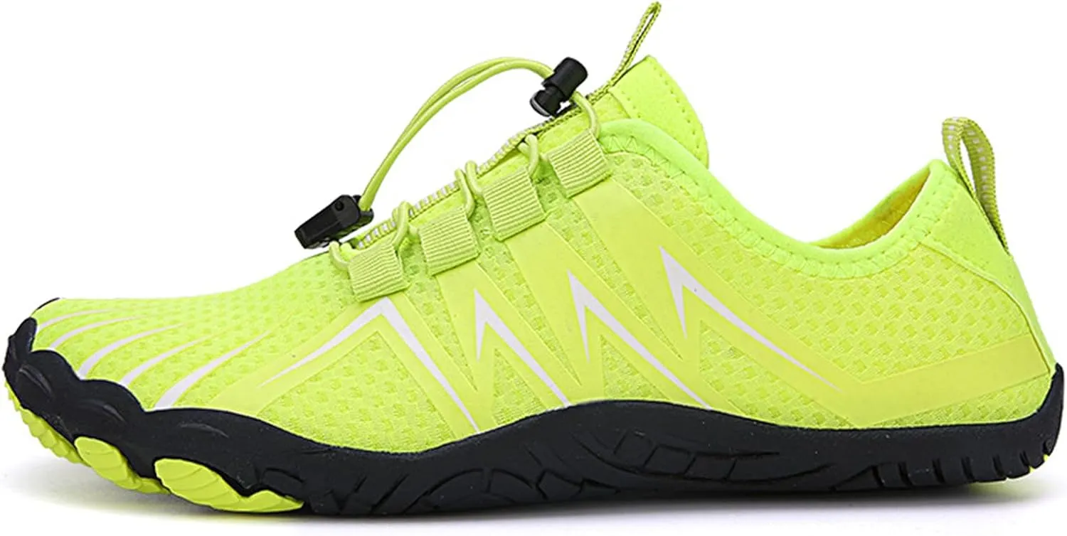 Womens Mens Walking Shoes Comfortable Wide Width Athletic Sneakers Lace Up Adjustable Barefoot Shoes with Drainage Grounded Comfort Wear Sneakers