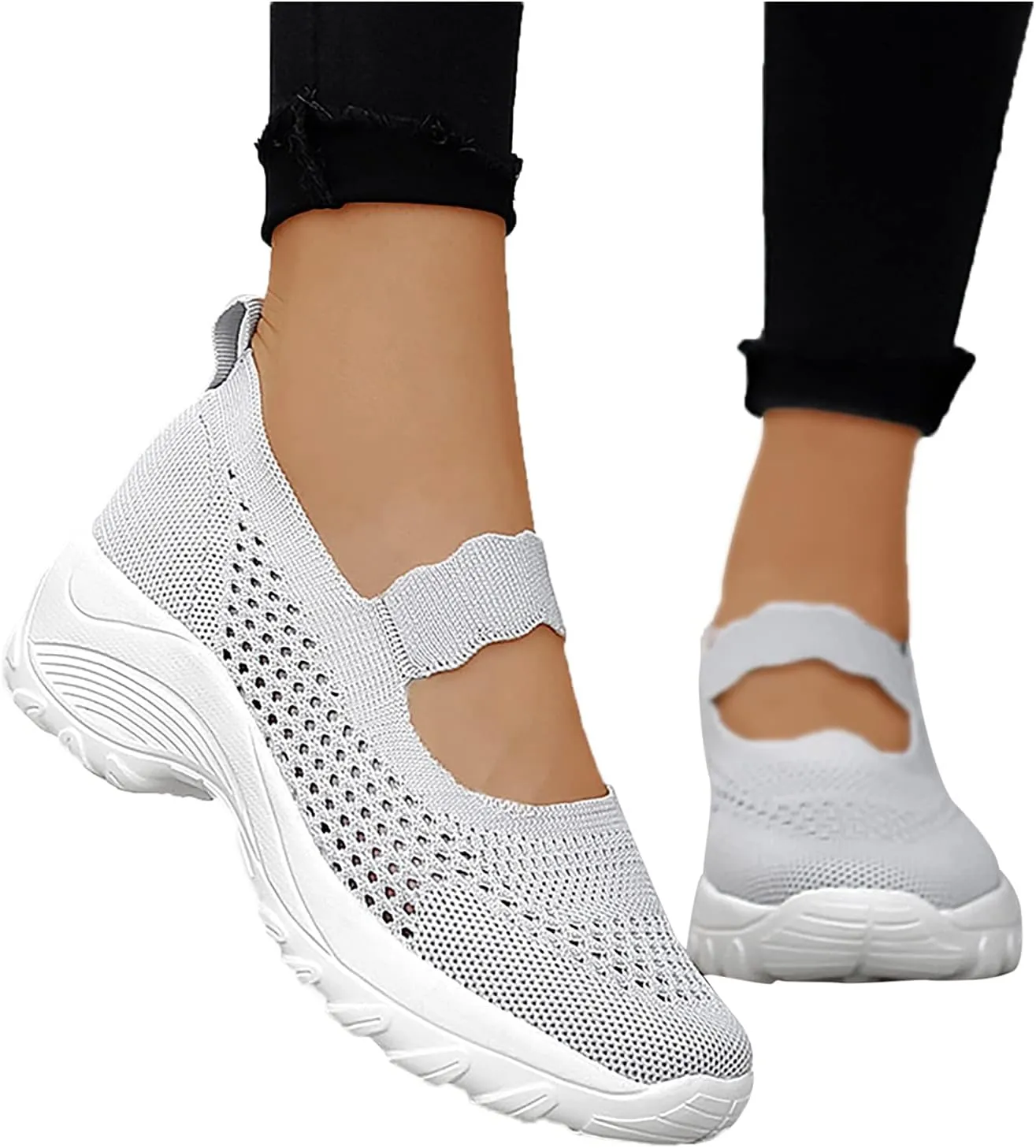 Womens Orthopedic Walking Shoes Slip On Sneakers with Arch Support Comfortable Casual Loafers Plantar Fasciitis Relief Foot Heel Pain Diabetic