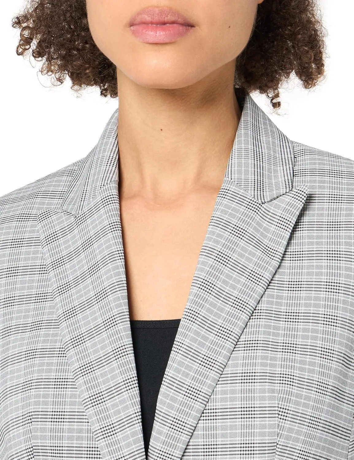 Women's Petite Plaid 1 Button Jacket & Straight Pant