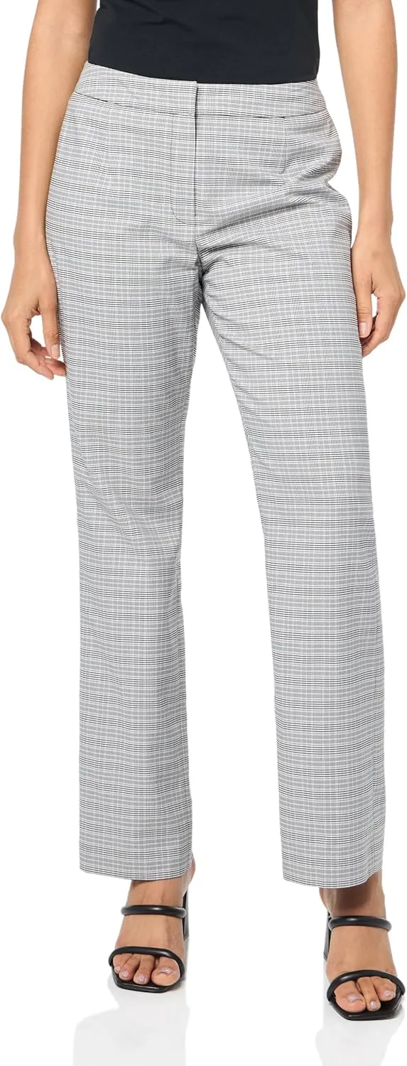 Women's Petite Plaid 1 Button Jacket & Straight Pant